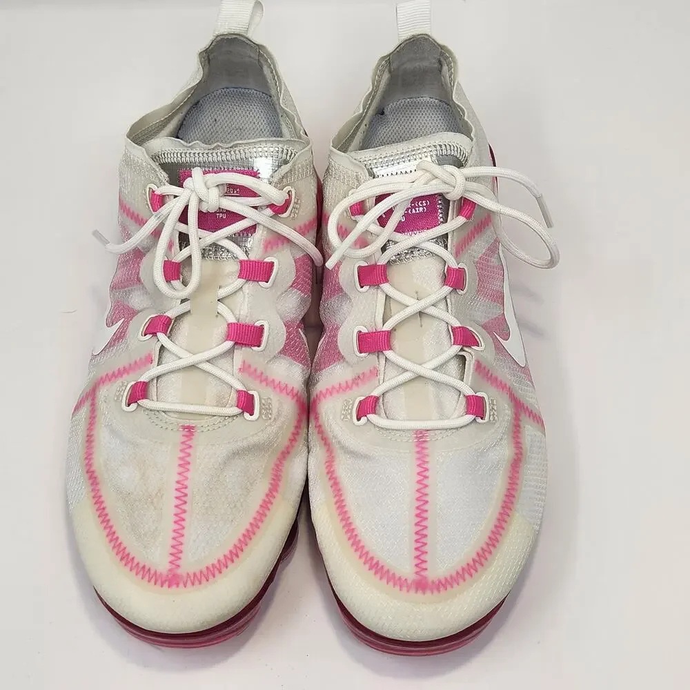 Nike Air VaporMax 2019 Running Athletic Shoes Sneakers Women Size 10 Pink White - Picture 2 of 10